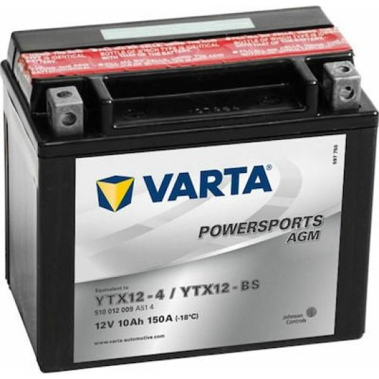 VARTA POWERSPORTS AGM 10AH YTX12-BS